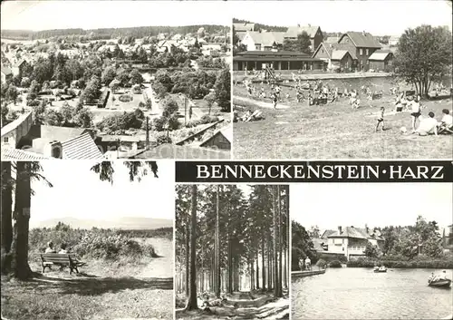 Benneckenstein Panorama Schwimmbad Ruhebank Waldweg Gondelteich Kat. Benneckenstein