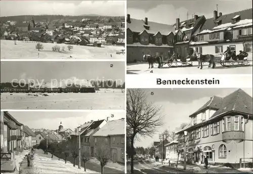 Benneckenstein Stadtblick Pferdeschlitten Harzquerbahn Rat der Stadt Kat. Benneckenstein