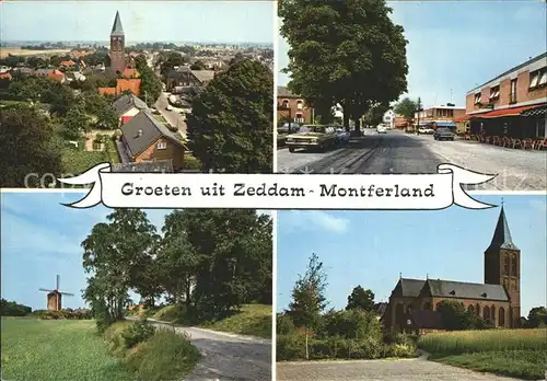 Zeddam Montferland Stadtblick Strassenpartie Windmuehle Kirche Kat. Montferland