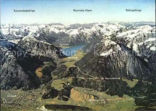 Jenbach Achenseegebiet mit Wiesing Maurach Karwendel Bayr Alpen Rofangebirge Kanzelkehre Kat. Jenbach