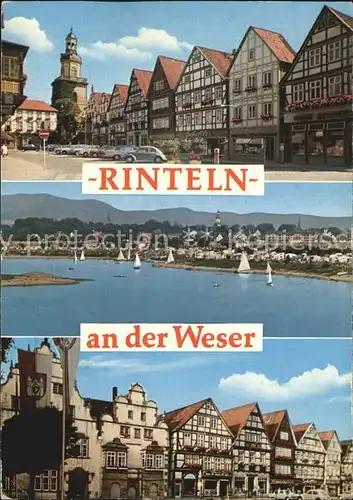 Rinteln Weser Stadtansicht Flusspartie Kat. Rinteln
