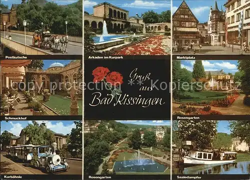 Bad Kissingen Arkaden Kurpark Postkutsche Schmuckhof Rosengarten Kat. Bad Kissingen