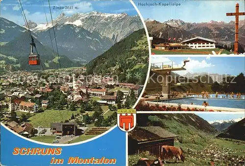 Schruns Vorarlberg Seilbahn Freibad Hochjoch Kapelle Zimba Kat. Schruns