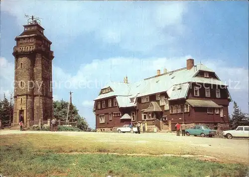 Auersberg Wildenthal Aussichtsturm und Berghotel Auersberg Kat. Eibenstock