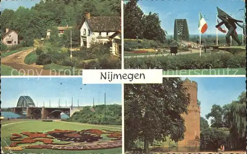 Nijmegen Bruecke Burg Blumenuhr  Kat. Nimwegen Nijmegen