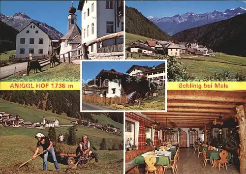 Schlinig Mals Suedtirol Aniggl Hof  Kat. Mals Vinschgau