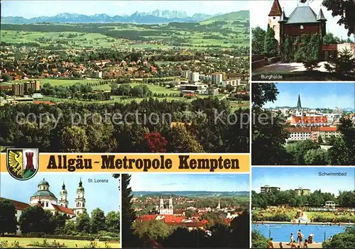 Kempten Allgaeu St. Lorenz Schwimmbad Burghalde Kat. Kempten (Allgaeu)