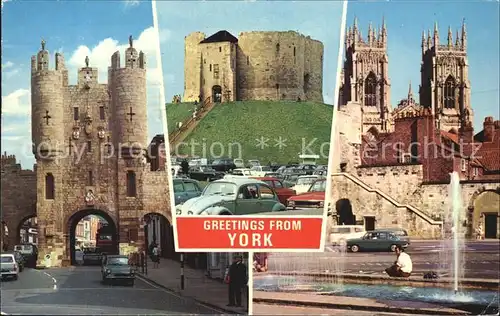 Yorkshire New York Cliffords tower Micklegate bar Bootham bar Kat. Yorkshire