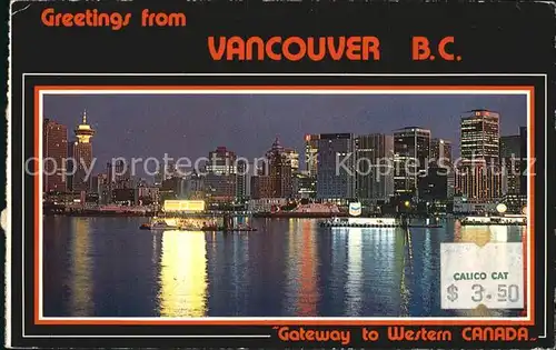 Vancouver British Columbia Coal Harbour lights from the jewel like city  Kat. Vancouver