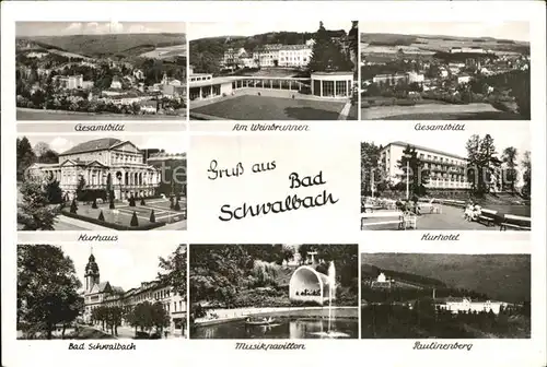 Bad Schwalbach Total Am Weinbrunnen Panorama Kurhaus Kurhotel Musikpavillon Paulinenberg Kat. Bad Schwalbach