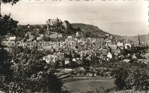 Marburg Lahn Stadtblick mit Schloss Kat. Marburg