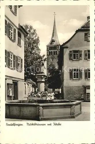 Sindelfingen Marktbrunnen mit Kirche Kat. Sindelfingen