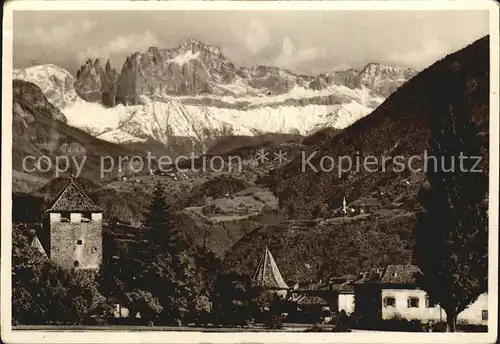 Bozen Suedtirol Panorama mit Rosengarten Kat. Bozen Suedtirol