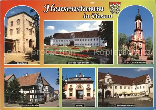 Heusenstamm Bannturm Schloss Schoenborn St Caecilia Kirche Schloss Strasse Torbau Schlossinnenhof Kat. Heusenstamm