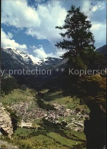 Leukerbad mit Balmhorn und Gitzifurgge Kat. Loeche les Bains