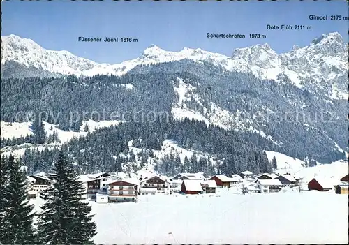 Haldensee mit Fuessener Joechl Schartschrofen Rote Flueh und Gimpel Kat. Oesterreich