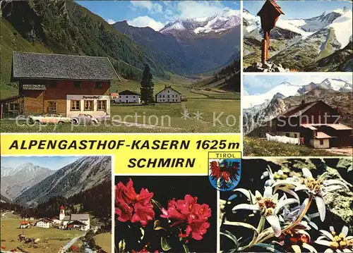 Schmirn Alpengasthof Kasern Wegekreuz Teilansicht Alpenflora Kat. Schmirn