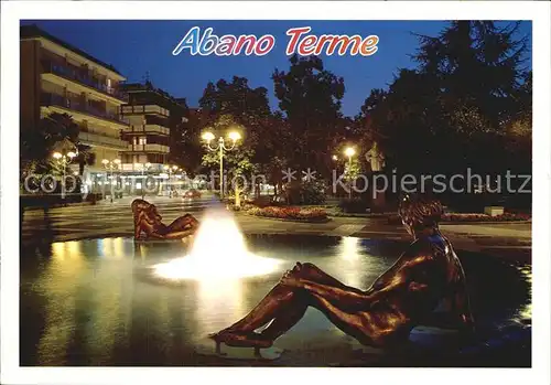 Abano Terme Fontana isola pedonale Notturno Kat. Abano Terme