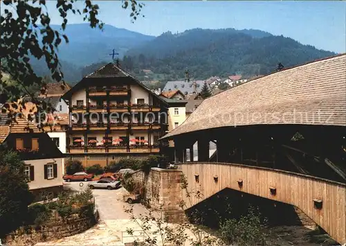 Forbach Baden Gasthof Pension zum Loewen Gedeckte Bruecke Kat. Forbach