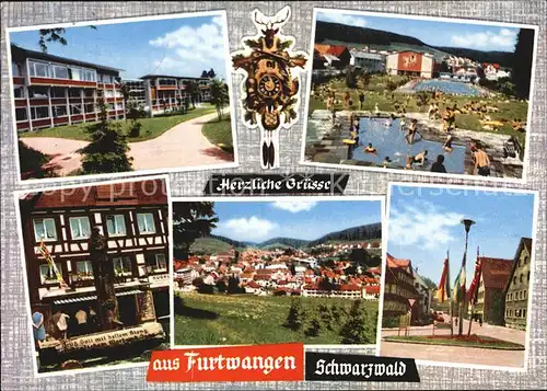 Furtwangen Uhrenmuseum Panorama Schwimmbad Strassenpartie Kat. Furtwangen im Schwarzwald