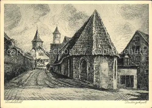 Dinkelsbuehl Dreikoenigskapelle Zeichnung Kat. Dinkelsbuehl