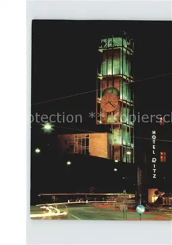 Arhus Rathausturm bei Nacht Kat. Arhus