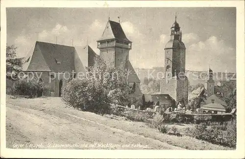 Geyer Sankt Laurentiuskirche Wachtturm Rathaus Kat. Geyer