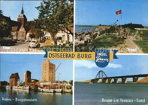 Burg Fehmarn Strand Hafen Burgstaaken Bruecke ueber Fehmarn Sund Kat. Fehmarn