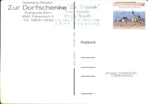 Falkenbach Gasthof Pension Zur Dorfschenke Kat. Freyung