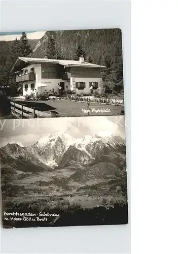 Berchtesgaden Schoenau mit Hohen Goell und Brett Haus Alpenblick Kat. Berchtesgaden
