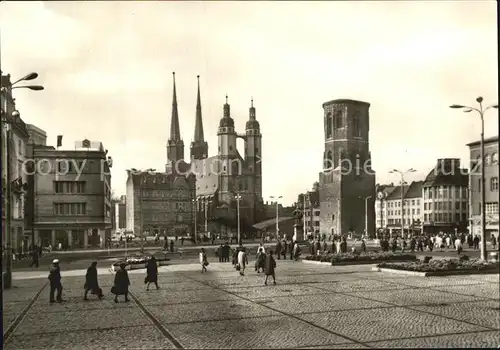 Halle Saale Marktplatz Kirche Turm Kat. Halle