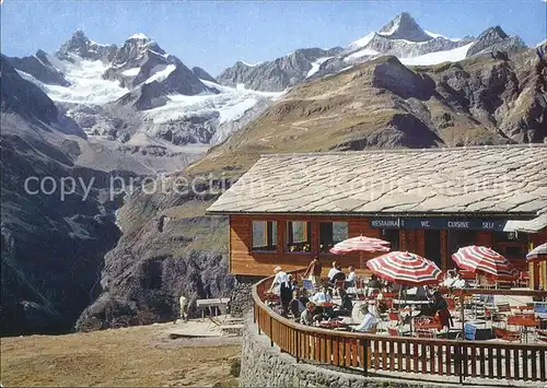 Zermatt VS Restaurant Sunnegga Obergabelhorn Wellenkuppe Zinalrothorn Kat. Zermatt