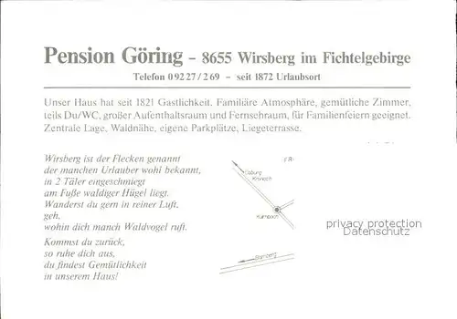 Wirsberg Pension Goering Kat. Wirsberg