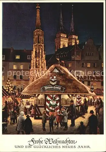 Nuernberg Christkindles Markt Sebalduskirche Weihnachtsgrusskarte Kat. Nuernberg