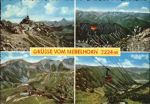 Oberstdorf Nebelhorn mit Seilbahn und Gipfelkreuz Kat. Oberstdorf