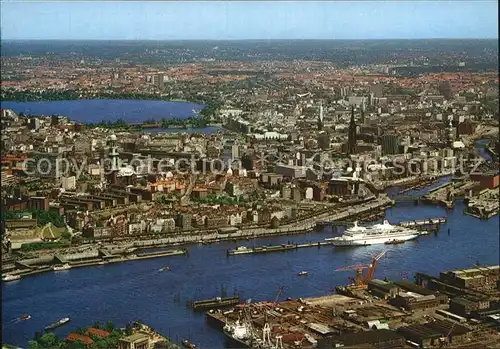 Hamburg Fliegeraufnahme Hafen Kat. Hamburg