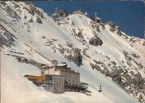 Zugspitze Hotel Schneefernerhaus Gletscherbahn und Gipfelbahn Kat. Garmisch Partenkirchen