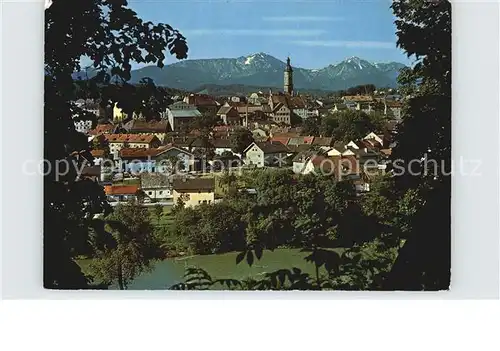 Traunstein Oberbayern mit Hochfelln und Hochgern Kat. Traunstein