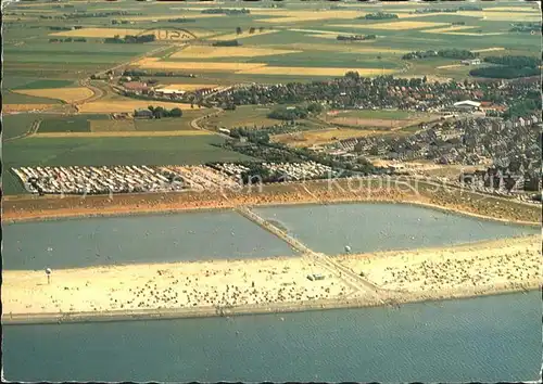 Buesum Nordseebad Sandstrand an der Perlebucht Fliegeraufnahme Kat. Buesum