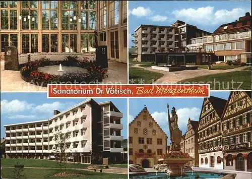 Bad Mergentheim Sanatorium Doktor Voetisch Kurpark Brunnen Kat. Bad Mergentheim