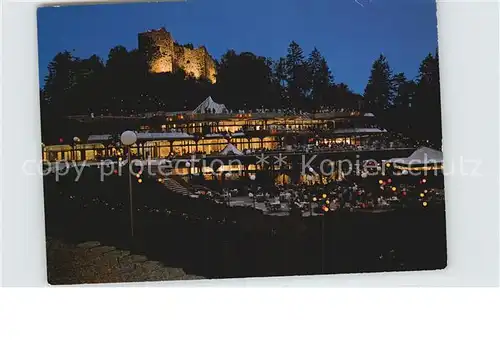 Badenweiler Kurmittelhaus und Burg bei Nacht Kat. Badenweiler