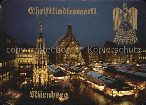 Nuernberg Christkindlesmarkt Nachtaufnahme Kat. Nuernberg