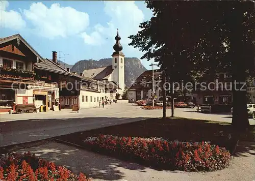 Inzell Dorfplatz mit Falkenstein Kat. Inzell
