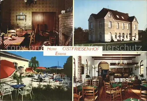 Esens Hotel Ostfriesenhof Teestube Gastraum Terrasse Kat. Esens