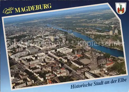 Magdeburg Historische Stadt an der Elbe Fliegeraufnahme Kat. Magdeburg