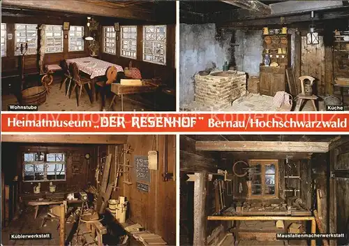 Bernau Schwarzwald Heimatmuseum Der Resenhof Wohnstube Kueche Werkstatt Kat. Bernau im Schwarzwald