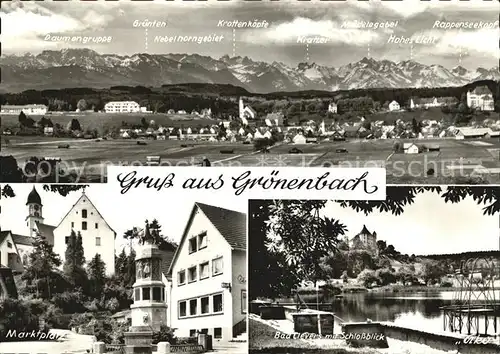 Groenenbach Bad Gesamtansicht mit Alpenpanorama Marktplatz Bad Clevers mit Schlossblick Kat. Bad Groenenbach