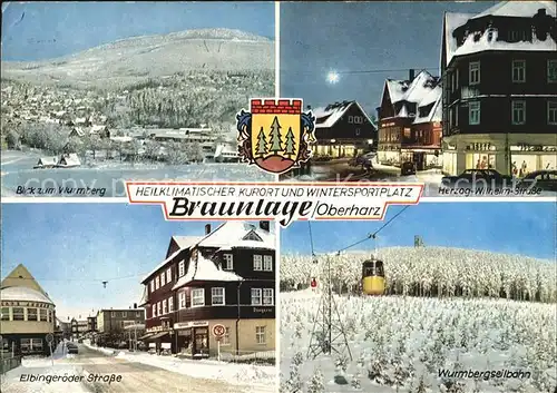 Braunlage Wurmberg Herzog Wilhelm Str Elbingroeder Str Wurmbergseilbahn Kat. Braunlage Harz