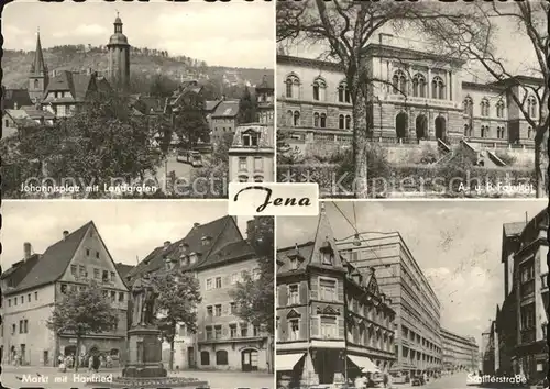 Jena Thueringen Johannisplatz mit Landgrafen Fakultaet Markt mit Hanfried Schillerstr