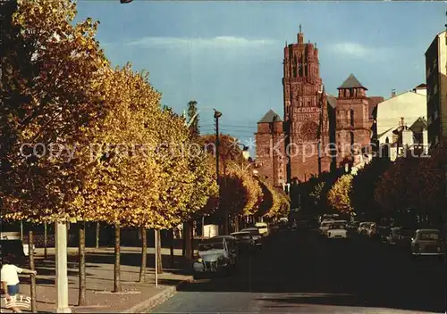 Rodez Avenue Victor Hugo au fond la cathedrale Notre Dame Kat. Rodez